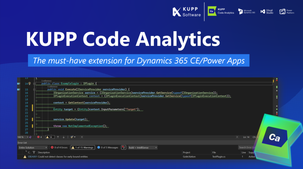 Deploy Web Resources and Plugin directly from Visual Studio using Kupp Code Analytics